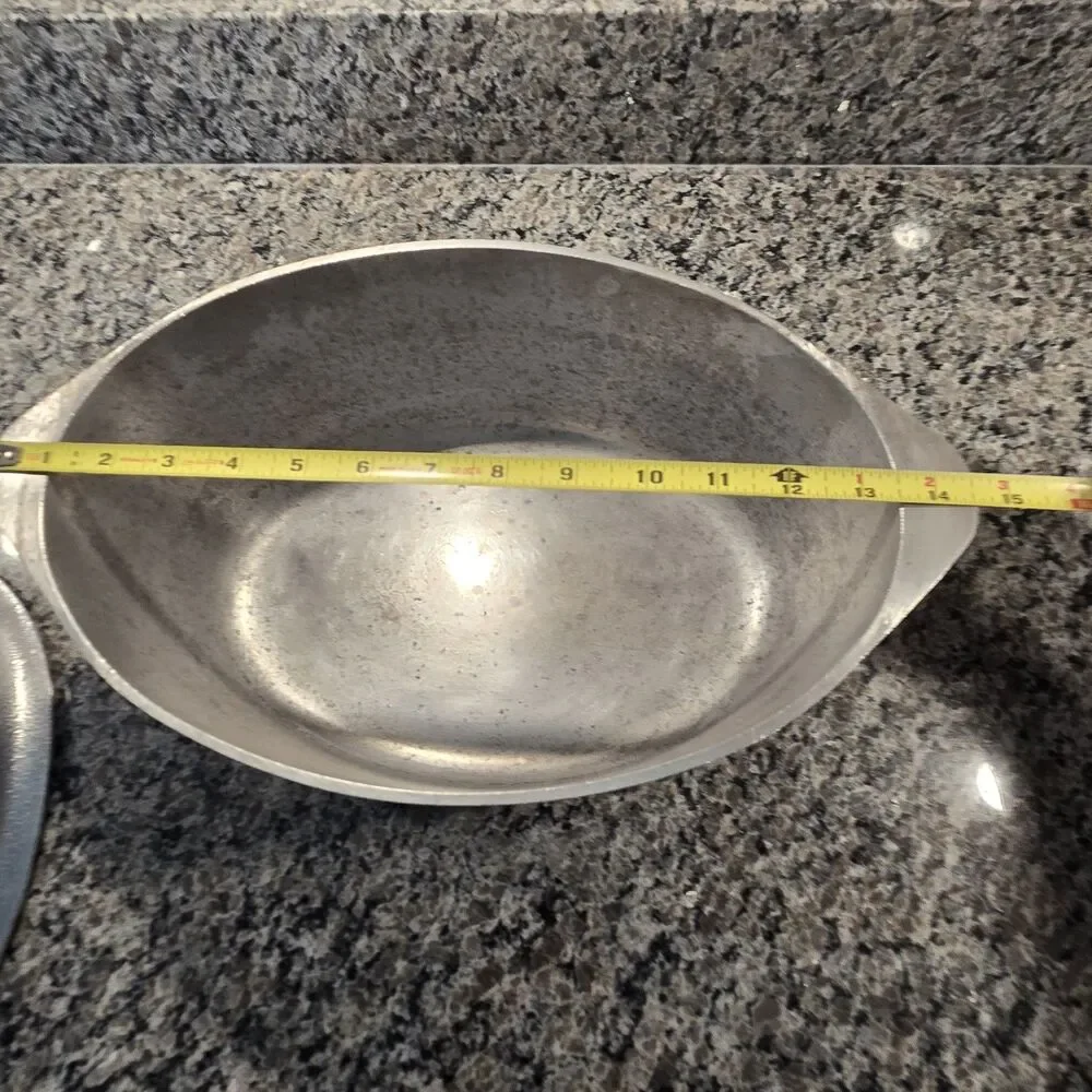 VTG Hammered Club Aluminum Hammercraft Cookware Oval Roaster Dutch Oven 16x10” - Picture 12 of 13